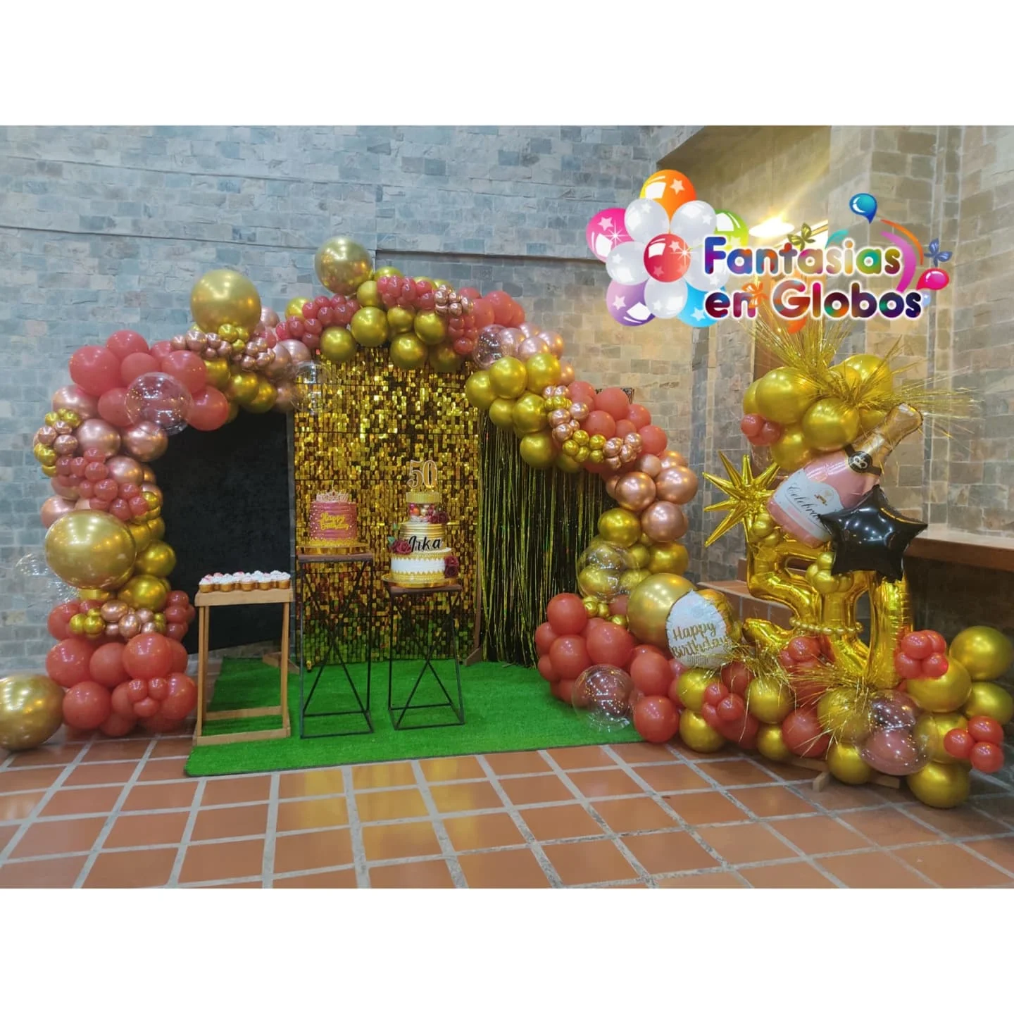 Decoración elegante cumpleaños 50 años